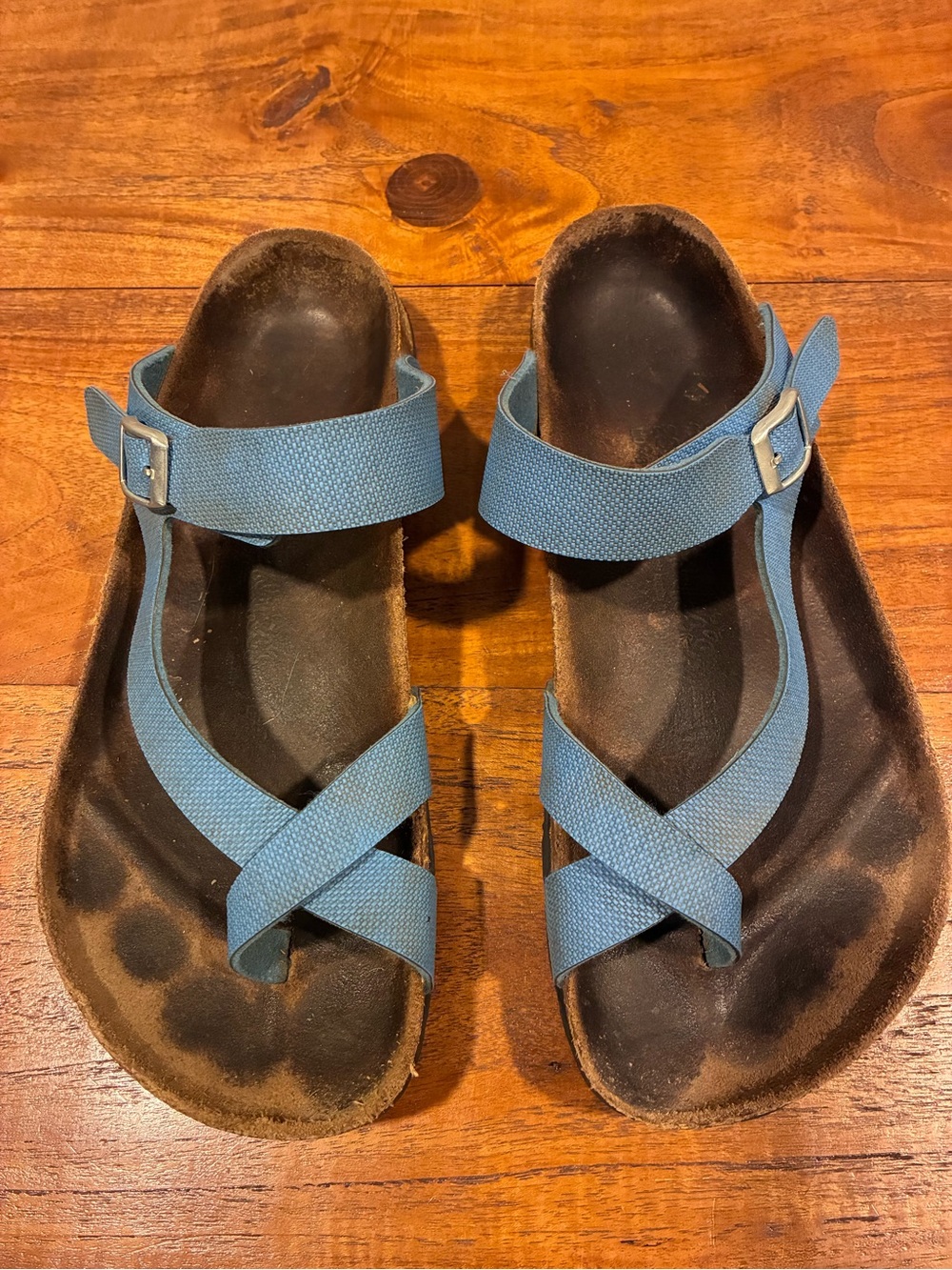Birkenstock Birki’s Mayari Blue Crisscross Strap Sandals EU 41/US 10